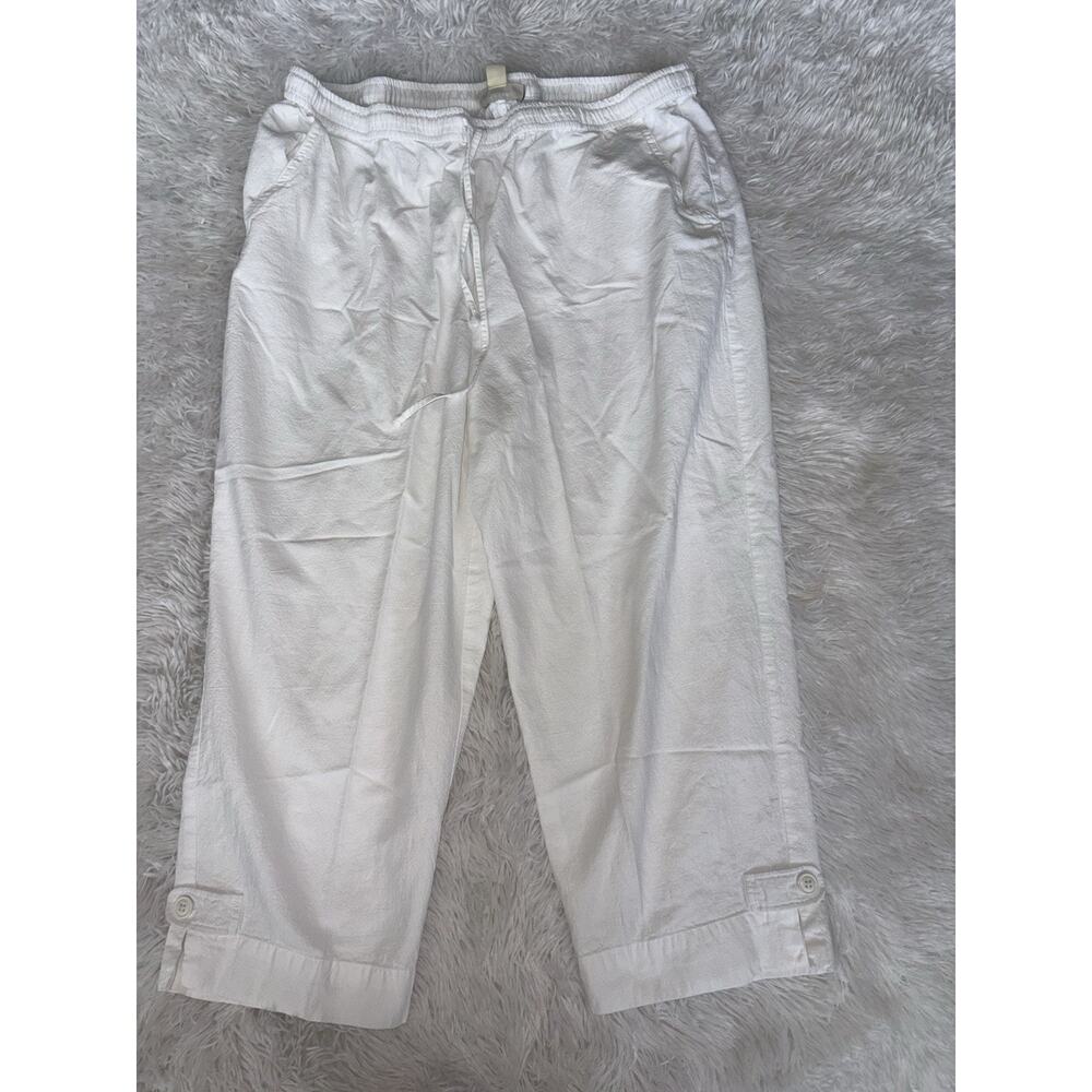 Appleseed’s Women’s XL Soft Waist White Crop Pants. Comf, Exc Qual & Condition